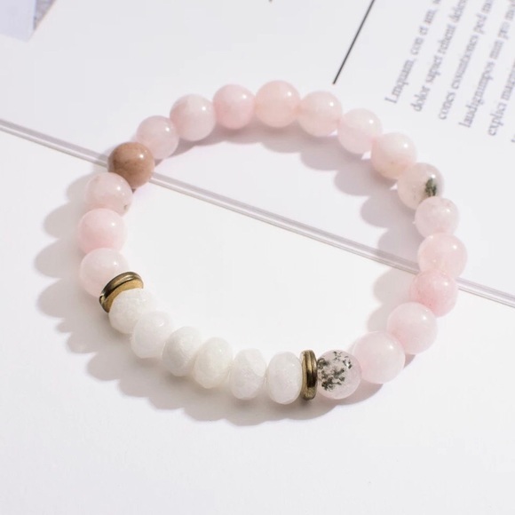 Rhodochrosite Natural Stone Healing Bracelet - Picture 3 of 3